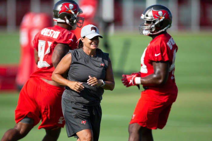 Lori Locust is leaving Tampa Bay to become a defensive assistant with the Tennessee Titans.